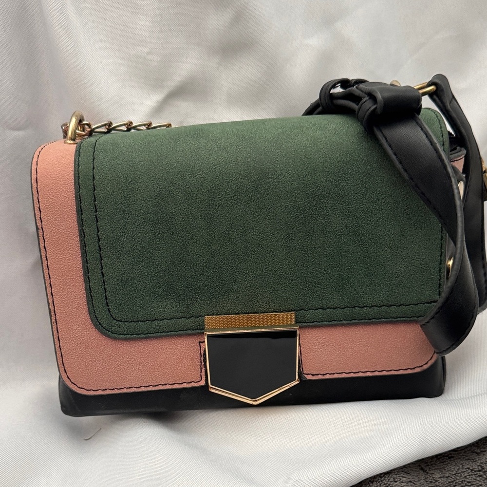 Elegant Green and Pink Women's Bag